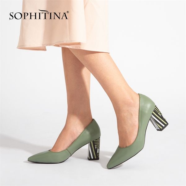 sophitina brand pumps genuine leather fashion high square heels pointed toe working spring shoes handmade sheepskin a84 210901, Black
sophitina brand pumps genuine leather fashion high square heels pointed toe working spring shoes handmade sheepskin a84 210901, Black