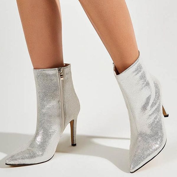 boots women autunm stiletto 2021 fashion ankle for woman silver pointed toe high heels, Black
boots women autunm stiletto 2021 fashion ankle for woman silver pointed toe high heels, Black