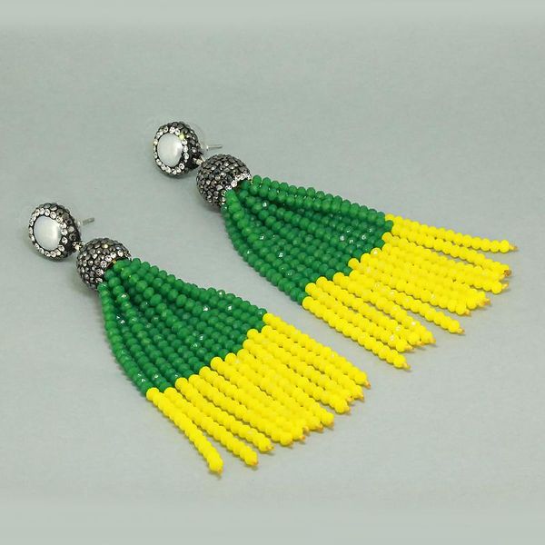 earrings & necklace trend bold collocation yellow and green 12 rows joint combine beaded tassels dangle for women wedding party jewelry, Silver
earrings & necklace trend bold collocation yellow and green 12 rows joint combine beaded tassels dangle for women wedding party jewelry, Silver