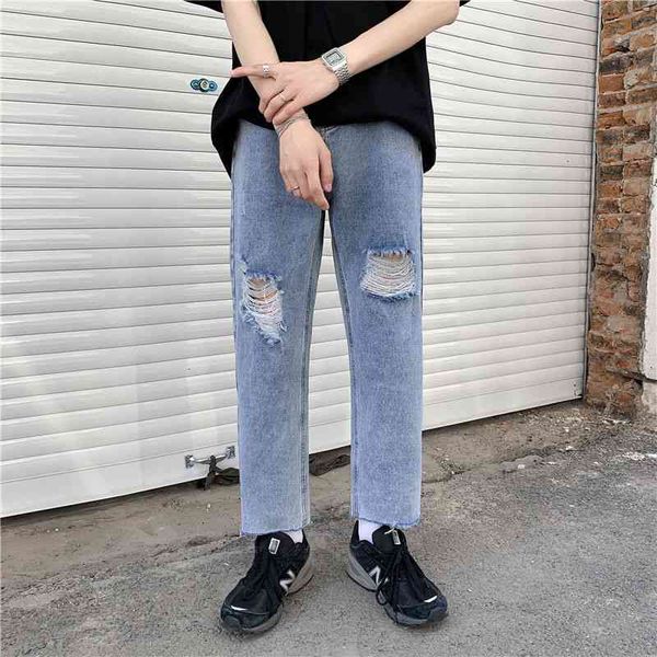 men's jeans ripped wide-leg fashion retro casual hole men streetwear korean loose hip-hop straight denim trousers mens fa00, Blue
men's jeans ripped wide-leg fashion retro casual hole men streetwear korean loose hip-hop straight denim trousers mens fa00, Blue