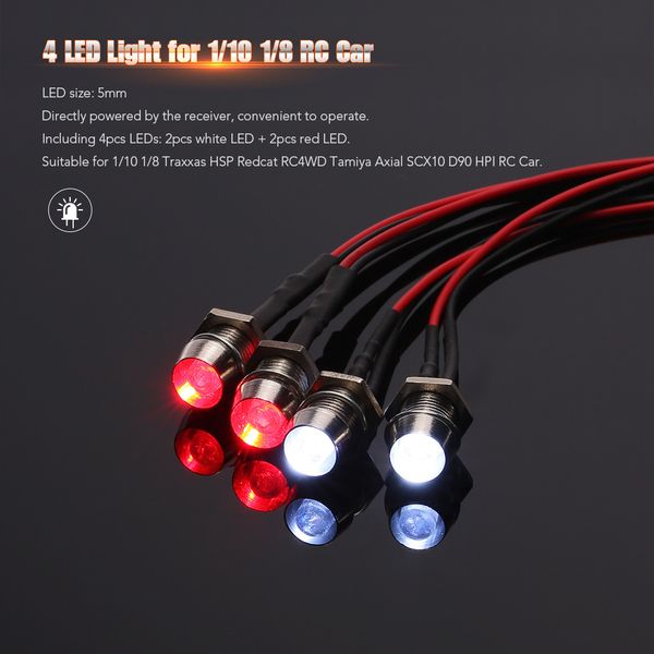 drone lights 4 lights kit 2 white 2 red led for 1/10 1/8 traxxa hsp redcat axial scx10 d90 rc drone accessories
drone lights 4 lights kit 2 white 2 red led for 1/10 1/8 traxxa hsp redcat axial scx10 d90 rc drone accessories