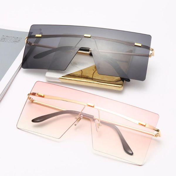 sunglasses fashion oversized women retro vintage metal sun glasses rimless eyewear feminino, White;black
sunglasses fashion oversized women retro vintage metal sun glasses rimless eyewear feminino, White;black