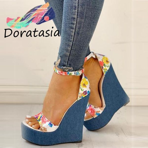 doratasia ins women open toe high wedges platform shoes summer party dress sandals women floral ankle strap sandals, Black
doratasia ins women open toe high wedges platform shoes summer party dress sandals women floral ankle strap sandals, Black