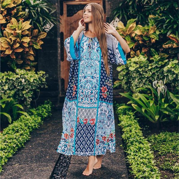 women's swimwear women tie up beach cover ups boho printing kaftan tunics for bathing suit bikini, White;black
women's swimwear women tie up beach cover ups boho printing kaftan tunics for bathing suit bikini, White;black