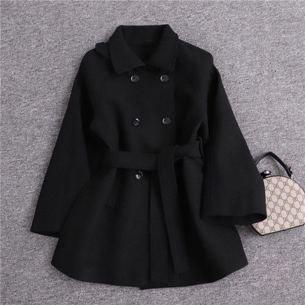 women's wool & blends 2021 autumn winter korean loose belt fashion double-breasted woolen coat bblack large size casual jackets e288, Black
women's wool & blends 2021 autumn winter korean loose belt fashion double-breasted woolen coat bblack large size casual jackets e288, Black