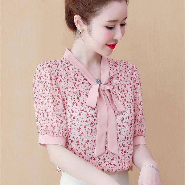 women's blouses & shirts women spring summer style chiffon lady casual short sleeve bow tie collar flower printed blusas zz0506, White
women's blouses & shirts women spring summer style chiffon lady casual short sleeve bow tie collar flower printed blusas zz0506, White