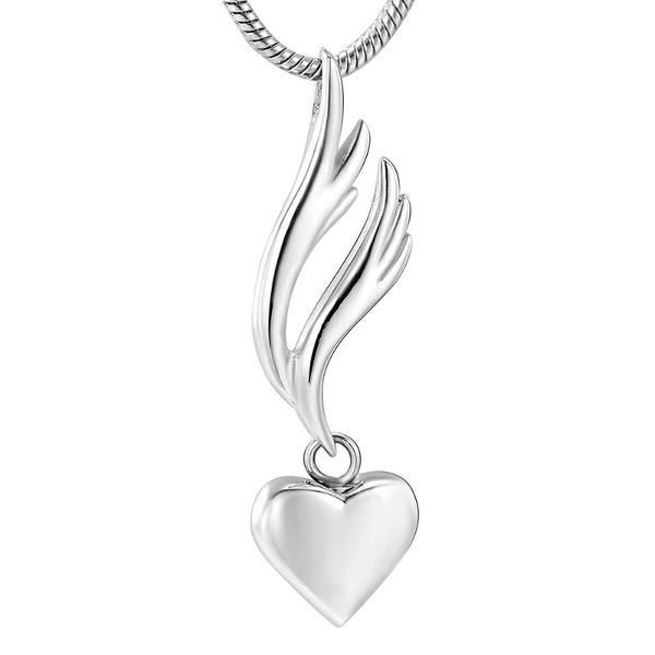 pendant necklaces angel wing heart charm cremation necklace stainless steel ashes keepsake holder memorial urn jewelry for women girl, Silver
pendant necklaces angel wing heart charm cremation necklace stainless steel ashes keepsake holder memorial urn jewelry for women girl, Silver