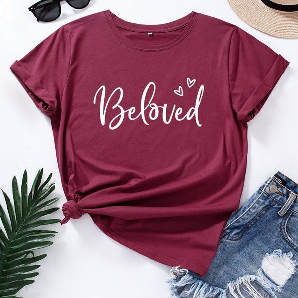 women's t-shirt couples matching women cotton short sleeve be loved heart print valentine's day graphic t shirts 5xl plus size clo, White
women's t-shirt couples matching women cotton short sleeve be loved heart print valentine's day graphic t shirts 5xl plus size clo, White