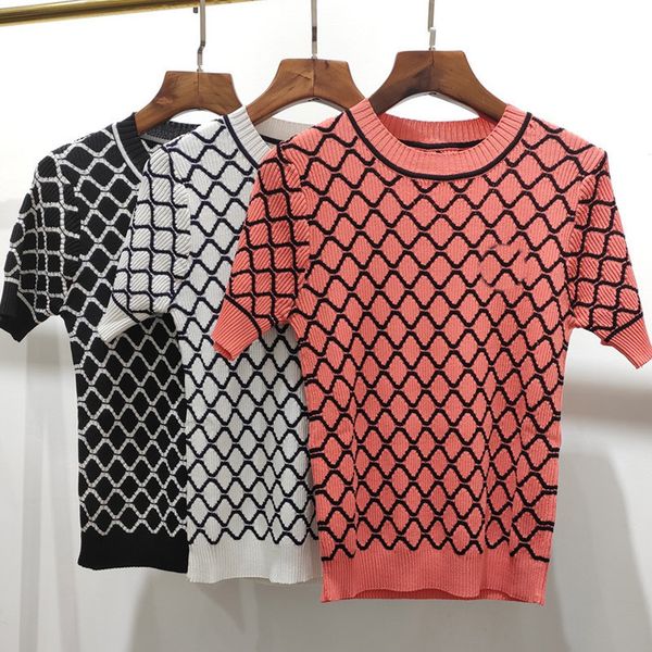 305 2021 spring summer crew neck white black pink short sleeve panelled sweater pullover fashion sweater luxury qian
305 2021 spring summer crew neck white black pink short sleeve panelled sweater pullover fashion sweater luxury qian
