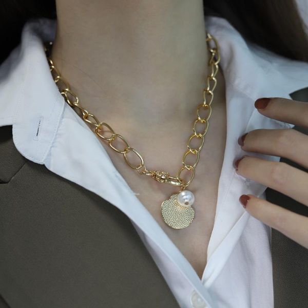 chokers punk gold pearl coin pendant necklace for women cuban multilayered chunky thick chain choker necklaces gothtic jewelry 2021 gift, Golden;silver
chokers punk gold pearl coin pendant necklace for women cuban multilayered chunky thick chain choker necklaces gothtic jewelry 2021 gift, Golden;silver