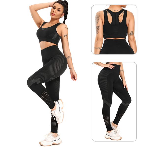 tracksuits ladies sports suit seamless two piece women's high strength shock proof bra hip lifting tight fitness pants, Gray
tracksuits ladies sports suit seamless two piece women's high strength shock proof bra hip lifting tight fitness pants, Gray