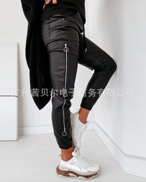 woman pants mid waist zipper pu leather punk kpop hip- trouser fashion streetwear pant 2021 spring clothes black women's & capris, Black;white
woman pants mid waist zipper pu leather punk kpop hip- trouser fashion streetwear pant 2021 spring clothes black women's & capris, Black;white