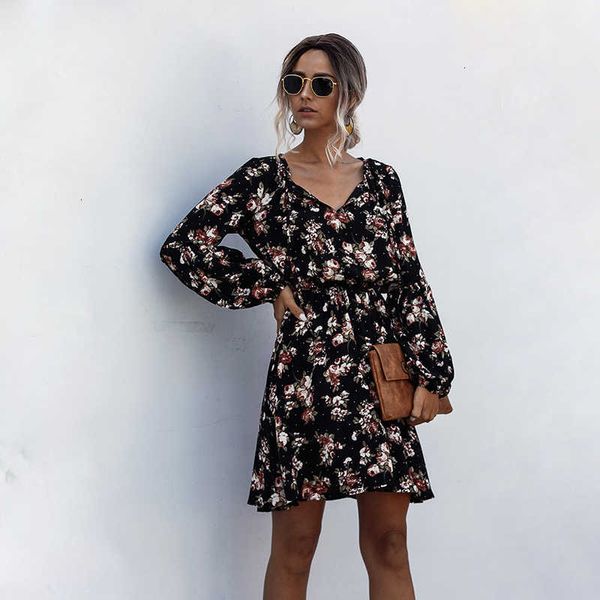 casual dresses women autumn v neck floral print long lantern sleeve drawstring lady boho elastic waist a line party vestidos 7har, Black;gray
casual dresses women autumn v neck floral print long lantern sleeve drawstring lady boho elastic waist a line party vestidos 7har, Black;gray