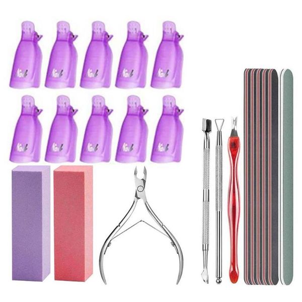 nail art kits 1 set polish remover clip sanding block cuticle pusher file beauty tool kit
nail art kits 1 set polish remover clip sanding block cuticle pusher file beauty tool kit