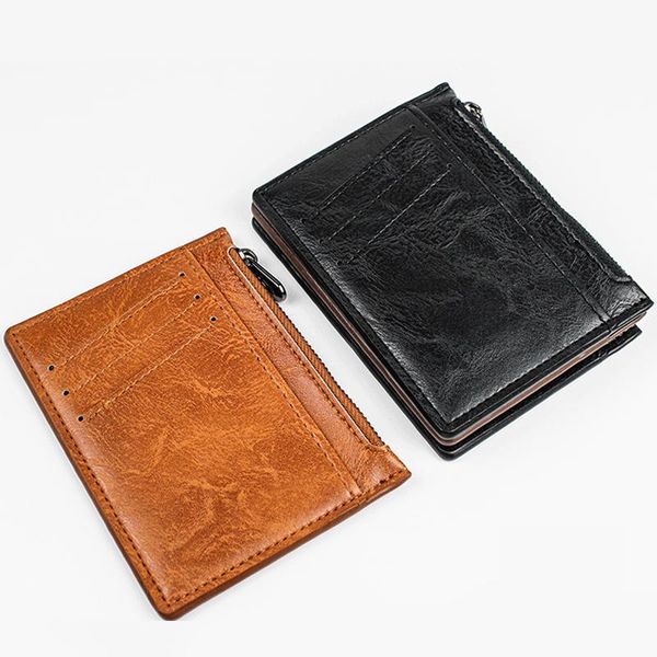 card holders arrival vintage men zipper leather holder small wallet money bag id case mini purse for male business, Brown;gray
card holders arrival vintage men zipper leather holder small wallet money bag id case mini purse for male business, Brown;gray