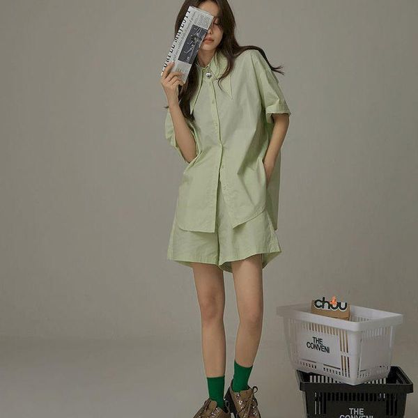 women's tracksuits spring and summer sets women 2021 harajuru green short sleeve loose shirt elastc waist shorts two pics alternative c, Gray
women's tracksuits spring and summer sets women 2021 harajuru green short sleeve loose shirt elastc waist shorts two pics alternative c, Gray