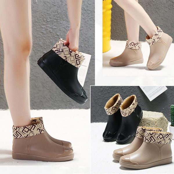 boots rubber shoes women waterproof rain ankle rainboots flats 2021 autumn female water, Black 
boots rubber shoes women waterproof rain ankle rainboots flats 2021 autumn female water, Black