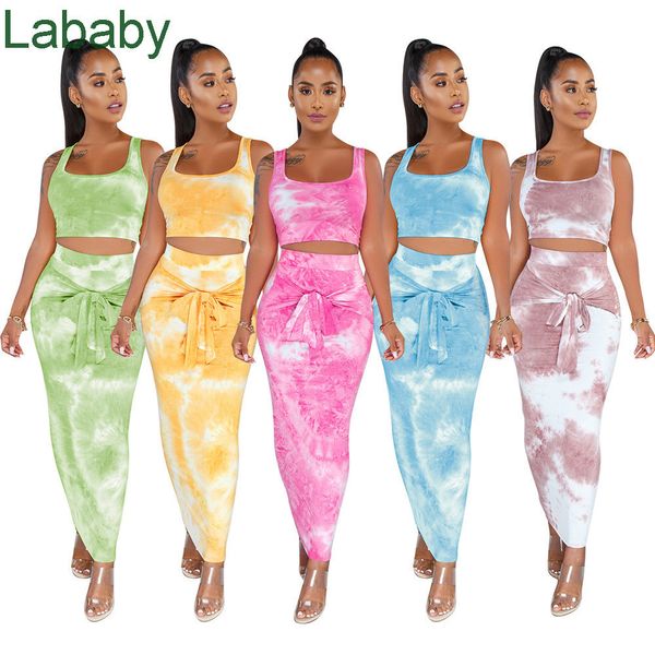 2021 summer fashion two women's tie dye skirt vest suit skirt slim designer new clothing, White;black
2021 summer fashion two women's tie dye skirt vest suit skirt slim designer new clothing, White;black