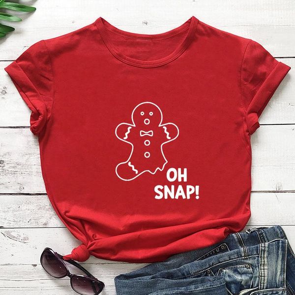 women's t-shirt oh snap printed arrival funny casual 100%cotton gingerbread man shirts christmas shirt gift, White
women's t-shirt oh snap printed arrival funny casual 100%cotton gingerbread man shirts christmas shirt gift, White