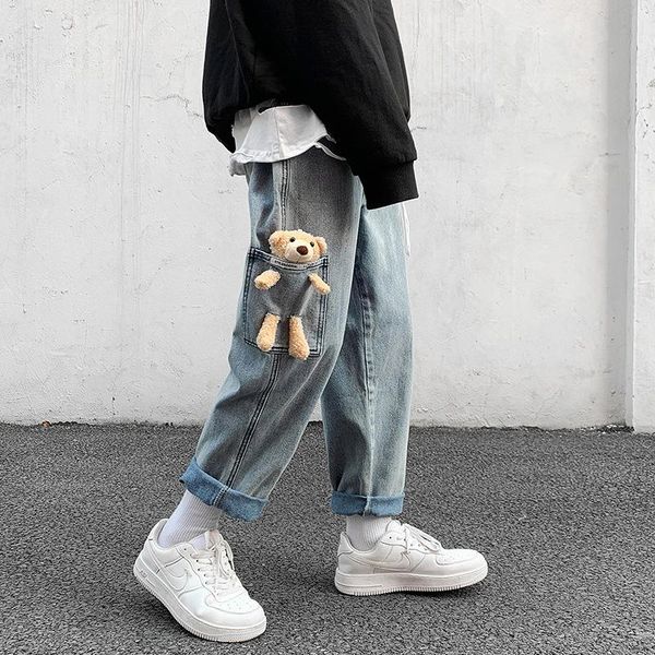 men's jeans retro solid color casual straight jean pants wide legs men streetwear hip hop denim bear trousers mens -5xl, Blue
men's jeans retro solid color casual straight jean pants wide legs men streetwear hip hop denim bear trousers mens -5xl, Blue