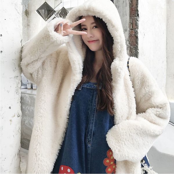 winter thick warm faux lamb coat women long hooded overcoat plus size loose 4 color luxury fur jackets female 1md0, Black
winter thick warm faux lamb coat women long hooded overcoat plus size loose 4 color luxury fur jackets female 1md0, Black