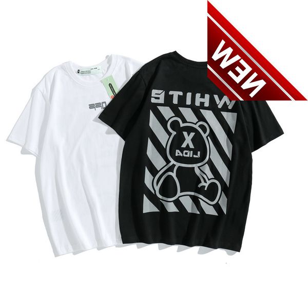 off style white new bear letter print short sleeve t-shirt fashion brand men's and women's loose bottomed shirt, White;black
off style white new bear letter print short sleeve t-shirt fashion brand men's and women's loose bottomed shirt, White;black