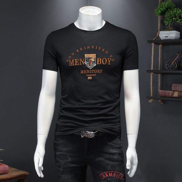 2022 cotton men's embroidered short-sleeved t-shirt summer round neck slim fit handsome printed t-shirt casual bottoming shirt, White;black
2022 cotton men's embroidered short-sleeved t-shirt summer round neck slim fit handsome printed t-shirt casual bottoming shirt, White;black