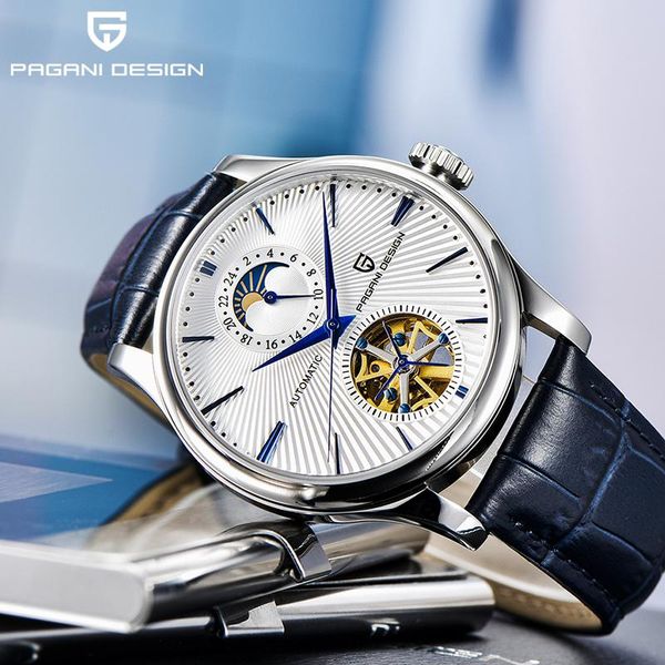 wristwatches pagani design leather automatic watches tourbillon mechanical watch men luxury sapphire crystal skeleton moon phase wrist, Slivery;brown
wristwatches pagani design leather automatic watches tourbillon mechanical watch men luxury sapphire crystal skeleton moon phase wrist, Slivery;brown