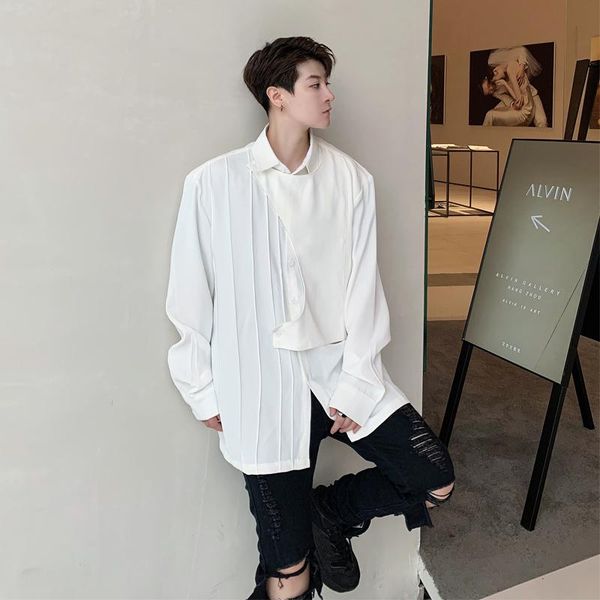 men's casual shirts long-sleeve shirt spring and autumn personality fold false two fashionable design loose large size, White;black
men's casual shirts long-sleeve shirt spring and autumn personality fold false two fashionable design loose large size, White;black