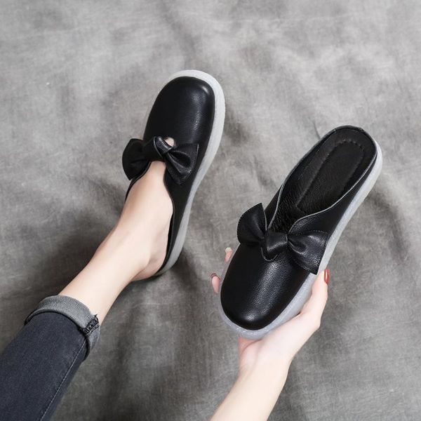 slippers aardimi genuine leather women butterfly-knot solid ladies shoes woman flat with shallow slides female casual footwear, Black
slippers aardimi genuine leather women butterfly-knot solid ladies shoes woman flat with shallow slides female casual footwear, Black