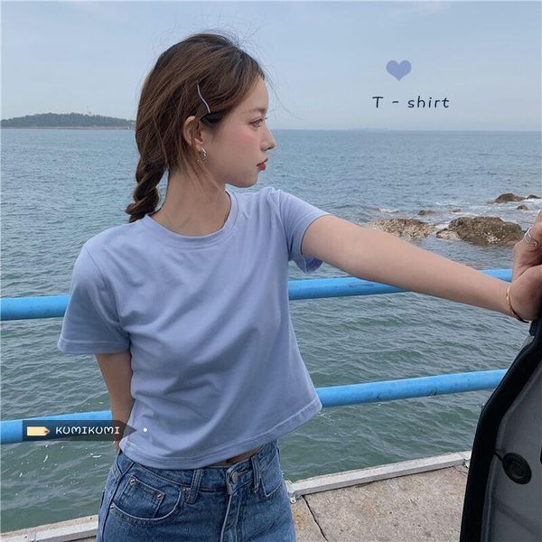 women's t-shirt ins super fire short solid color sleeve summer wear korean fashion student high waist open navel loose, White
women's t-shirt ins super fire short solid color sleeve summer wear korean fashion student high waist open navel loose, White