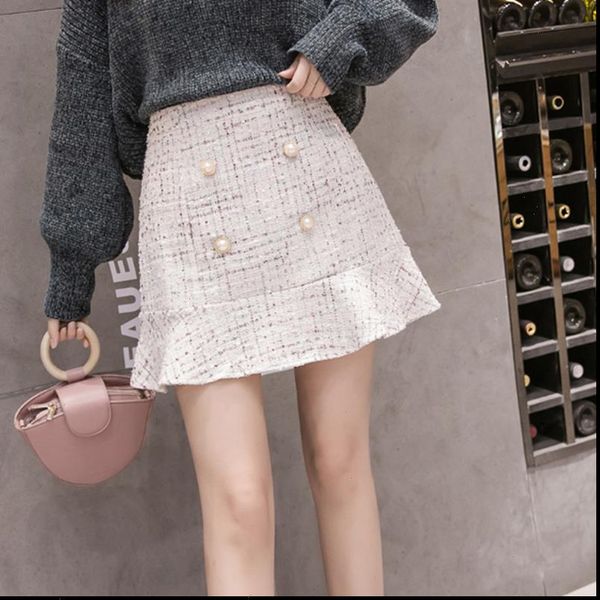 ruffles winter tweed skirts women vintage mini pencil plaid wool skirts korean bodycon high waist elegant lady button sexy, Black
ruffles winter tweed skirts women vintage mini pencil plaid wool skirts korean bodycon high waist elegant lady button sexy, Black