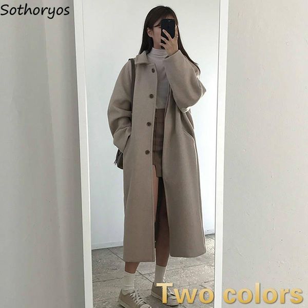women's wool & blends women thickening solid simple single breasted all-match students korean style daily warm trendy cozy, Black
women's wool & blends women thickening solid simple single breasted all-match students korean style daily warm trendy cozy, Black