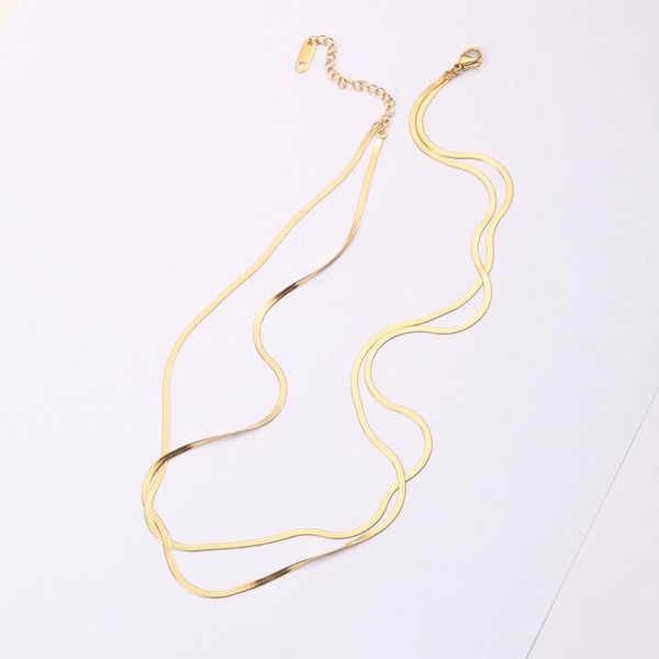 chains veelff high polish 18k plating real gold titanium steel necklace simple double snake bone choker for women, Silver
chains veelff high polish 18k plating real gold titanium steel necklace simple double snake bone choker for women, Silver