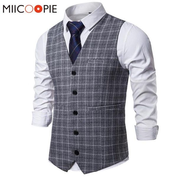 men's vests waistcoat vest for men slim fit leisure plaid gentlemen business sleeveless vintage mens wedding party formal costime homme, Black;white
men's vests waistcoat vest for men slim fit leisure plaid gentlemen business sleeveless vintage mens wedding party formal costime homme, Black;white