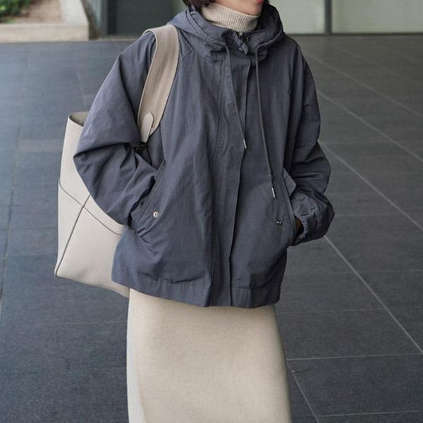 women's trench coats korean clothes 2021 hooded loose and simple design long sleeve spring autumn windbreaker windproof jacket zh412, Tan;black
women's trench coats korean clothes 2021 hooded loose and simple design long sleeve spring autumn windbreaker windproof jacket zh412, Tan;black