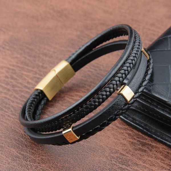 charm bracelets 2021 fashion multilayer braided stainless steel men's leather cord bracelet personalized jewelry, Golden;silver
charm bracelets 2021 fashion multilayer braided stainless steel men's leather cord bracelet personalized jewelry, Golden;silver