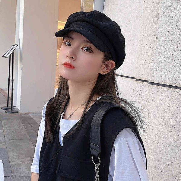 beret female autumn winter version deerskin velvet sea military octagonal british newspaper children's hat versatile hat, Blue;gray
beret female autumn winter version deerskin velvet sea military octagonal british newspaper children's hat versatile hat, Blue;gray