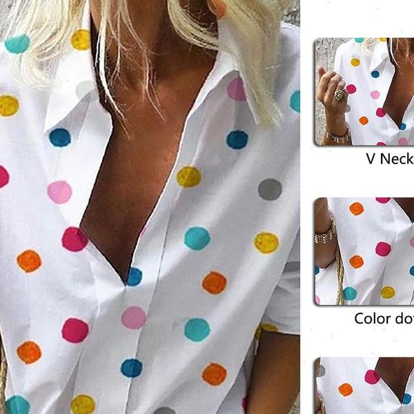 2021 bohemian women blouse vintage long sleeve loose shirts ladies beach dot print v neck shirts moda blusas, White
2021 bohemian women blouse vintage long sleeve loose shirts ladies beach dot print v neck shirts moda blusas, White