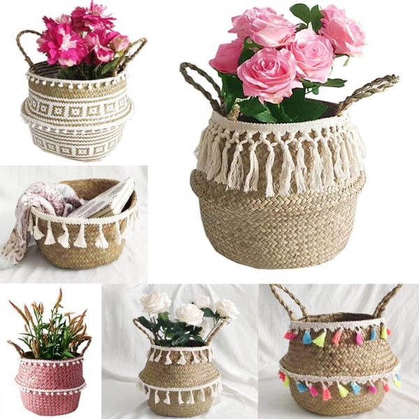 storage baskets foldable seagrass belly woven basket flower plants pots with pom ball/tassel bag home decor
storage baskets foldable seagrass belly woven basket flower plants pots with pom ball/tassel bag home decor
