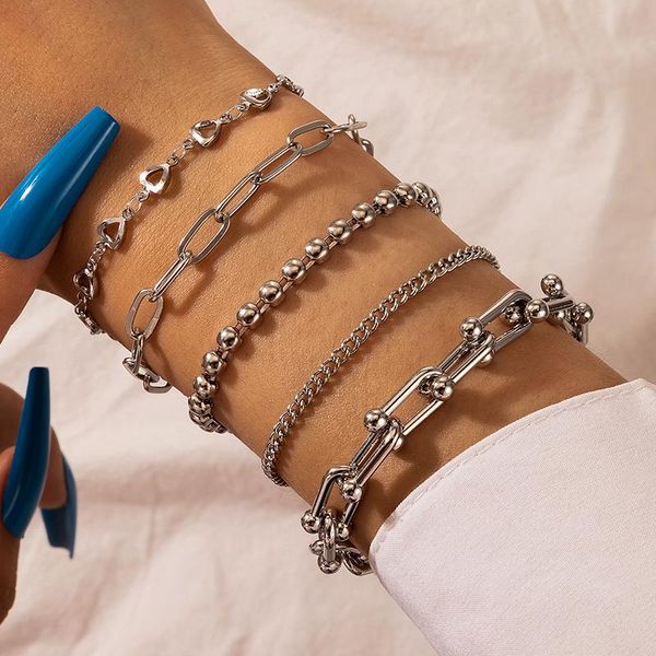 charm bracelets tocona punk multilayer chains bracelet 5pcs/set for women men geometric beaded silver color alloy bangle party jewelry 16450, Golden;silver
charm bracelets tocona punk multilayer chains bracelet 5pcs/set for women men geometric beaded silver color alloy bangle party jewelry 16450, Golden;silver