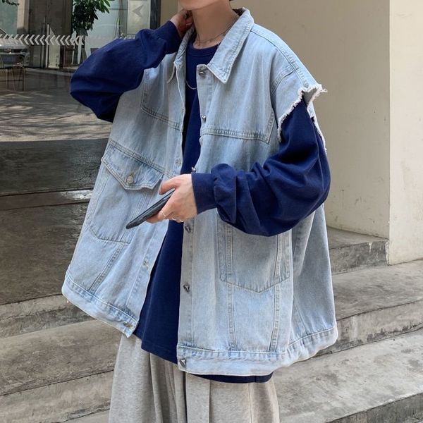 2021 new spring cotton men's fashion retro pocket vest men streetwear korean loose hip-hop denim jacket coat mens m-xl zs1v, Black;white
2021 new spring cotton men's fashion retro pocket vest men streetwear korean loose hip-hop denim jacket coat mens m-xl zs1v, Black;white
