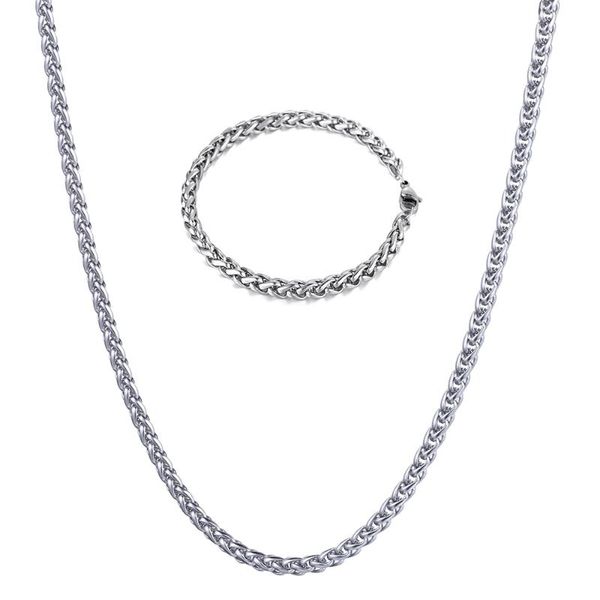 earrings & necklace bracelet sets 3 4mm silver color wheat link chain stainless steel jewelry minimalist gifts lkb276kn151
earrings & necklace bracelet sets 3 4mm silver color wheat link chain stainless steel jewelry minimalist gifts lkb276kn151