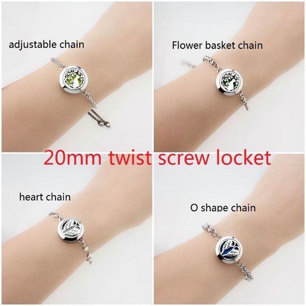 bangle 20mm twist screw diffuser stainless steel chain bracelet perfume essential oil locket adjustable 10pads kids gift, Black
bangle 20mm twist screw diffuser stainless steel chain bracelet perfume essential oil locket adjustable 10pads kids gift, Black