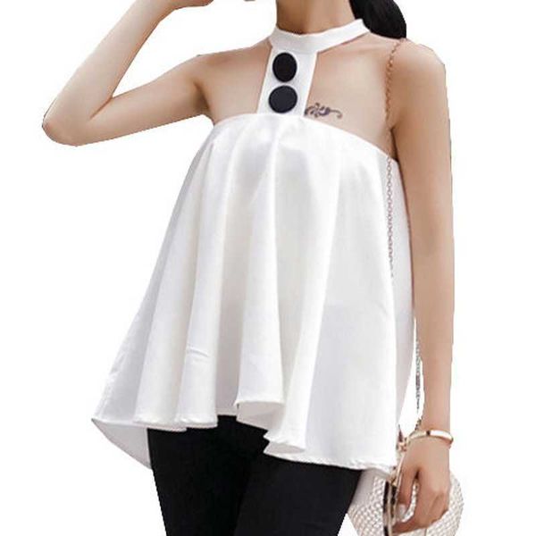 off shoulder pure color blouse chiffon women summer casual backless sleeveless shirts 210601, White
off shoulder pure color blouse chiffon women summer casual backless sleeveless shirts 210601, White
