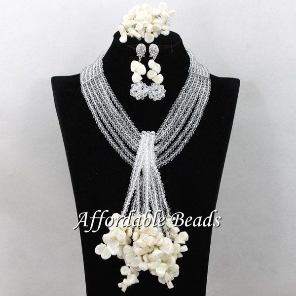 earrings & necklace white beads african set splendid dubai gold jewelry handmade items wholesale abs129, Silver
earrings & necklace white beads african set splendid dubai gold jewelry handmade items wholesale abs129, Silver