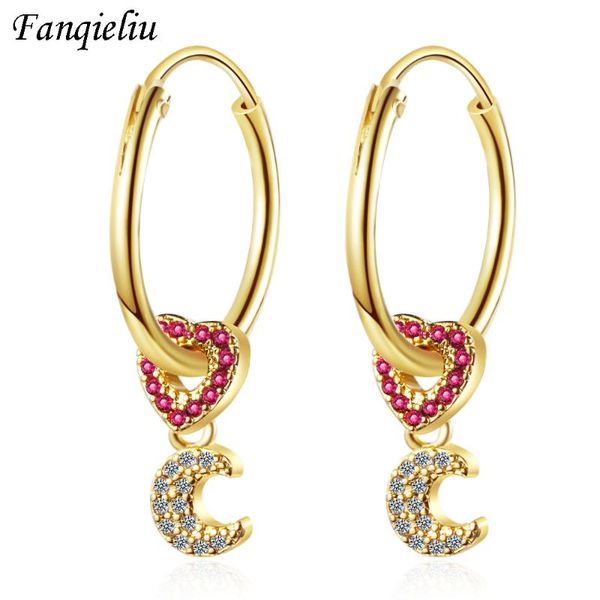 hoop & huggie fanqieliu heart moon charms crystal 925 sterling silver earrings for women 18k gold hoops jewelry girl fql20466, Golden;silver
hoop & huggie fanqieliu heart moon charms crystal 925 sterling silver earrings for women 18k gold hoops jewelry girl fql20466, Golden;silver