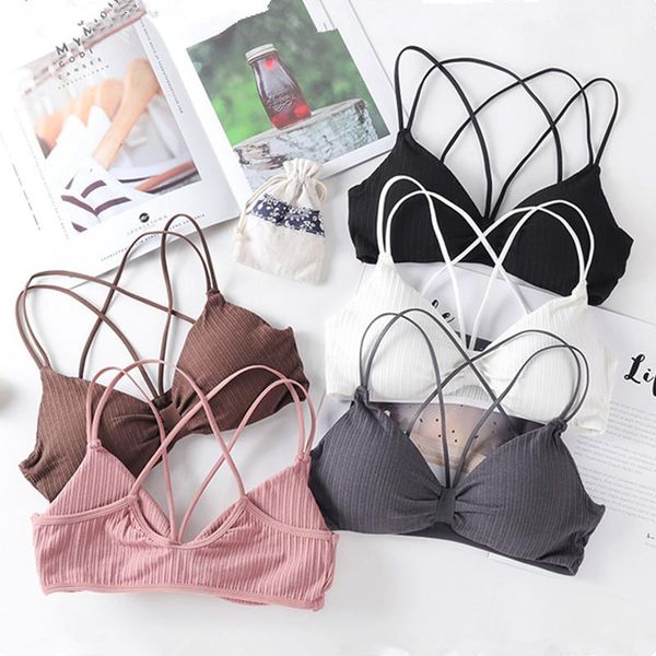 deep v wireless bra backless bralette lingerie soft women bras comfortable cotton crop girl brassier colors black white, Red;black
deep v wireless bra backless bralette lingerie soft women bras comfortable cotton crop girl brassier colors black white, Red;black