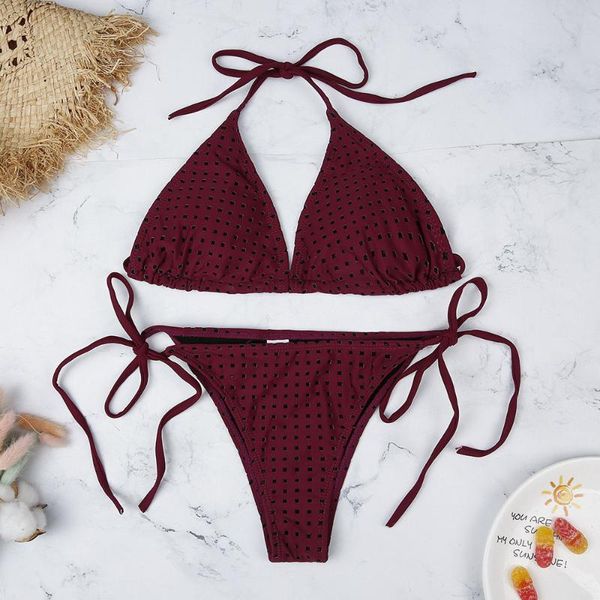 women hollow out halter swimwear solid color triangle swimsuit low waist side-tie bikini summer biquini female
women hollow out halter swimwear solid color triangle swimsuit low waist side-tie bikini summer biquini female