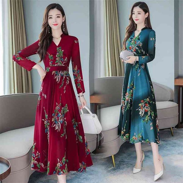 autumn winter floral chiffon vintage midi dresses 3xl plus size long sleeve maxi dress elegant women bodycon party vestidos 210528, Black;gray
autumn winter floral chiffon vintage midi dresses 3xl plus size long sleeve maxi dress elegant women bodycon party vestidos 210528, Black;gray